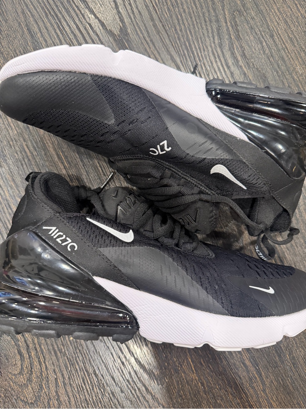 Nike Air Max 270 Panda Black Sneakers, Size 7.5